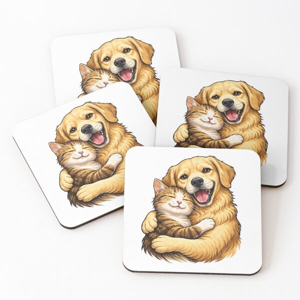 Item preview, Cat and Dog Hugging designed and sold by PIXEL POP DESIGNS - Beyond the Norm!.