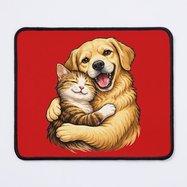 Item preview, Cat and Dog Hugging designed and sold by PIXEL POP DESIGNS - Beyond the Norm!.