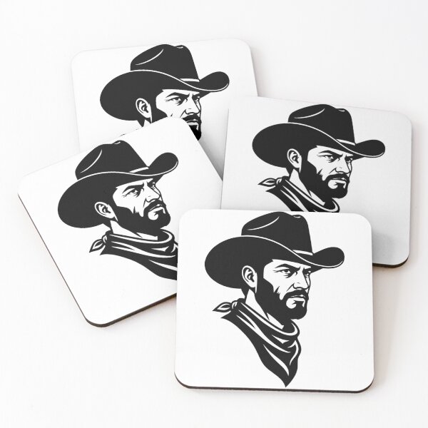 Item preview, Cowboy Silhouette Portrait - Western Americana Art designed and sold by AuraMotivate.