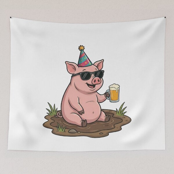 Item preview, Funny Pig Party Animal Beer Mud designed and sold by k3rstman1.