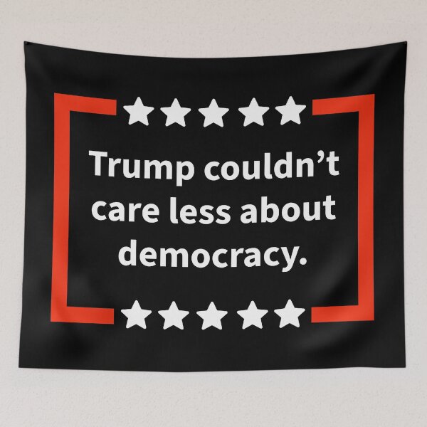 Item preview, Trump couldn’t care less about democracy.  designed and sold by Rachel the Artist .