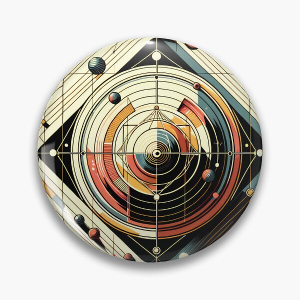 Item preview, Retro Geometric Space Orbits in Teal and Orange designed and sold by InkSmithery.
