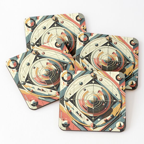 Item preview, Retro Geometric Space Orbits in Teal and Orange designed and sold by InkSmithery.