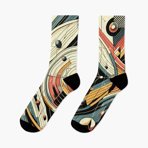 Item preview, Retro Geometric Space Orbits in Teal and Orange designed and sold by InkSmithery.