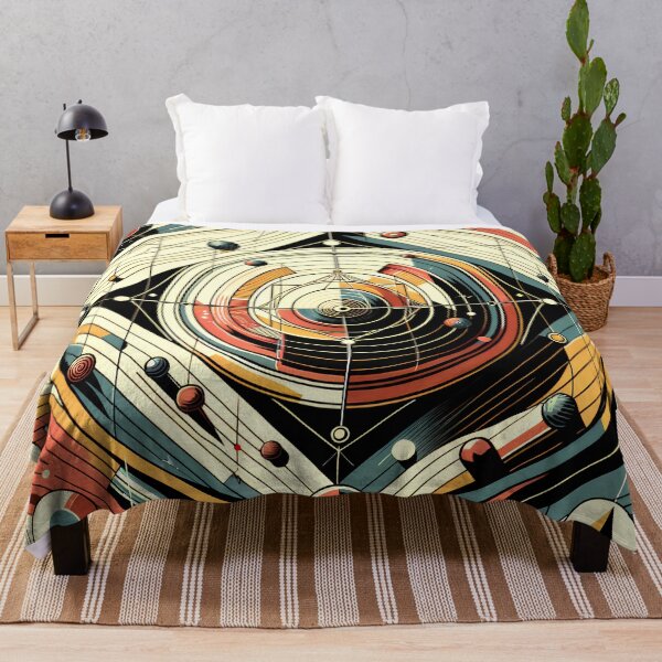 Item preview, Retro Geometric Space Orbits in Teal and Orange designed and sold by InkSmithery.