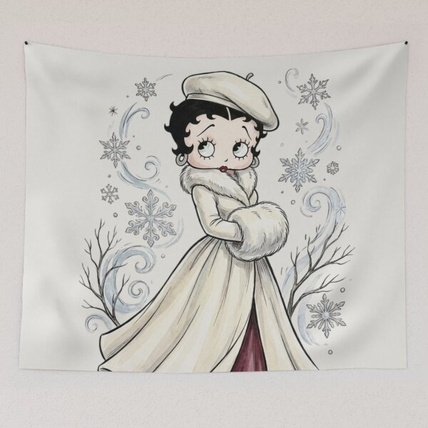 Item preview, Winter Betty Boop in White Fur Coat designed and sold by LyssasMindArt.