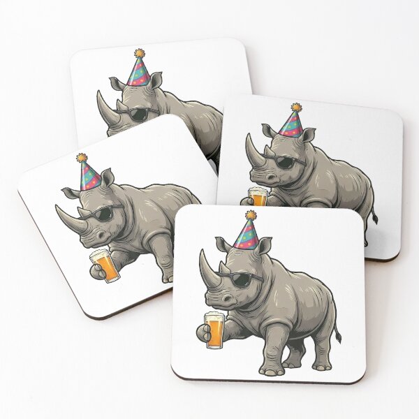 Item preview, Cool Party Animal Rhino Sunglasses Beer designed and sold by k3rstman1.