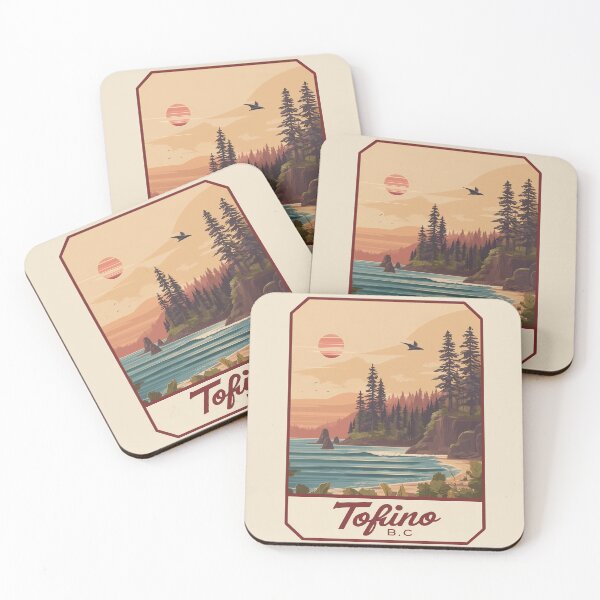 Item preview, Tofino British Columbia Canada Coastal Art Tofino BC Ocean Sunset Forest West Coast Landscape Pacific Canada designed and sold by meganohm.