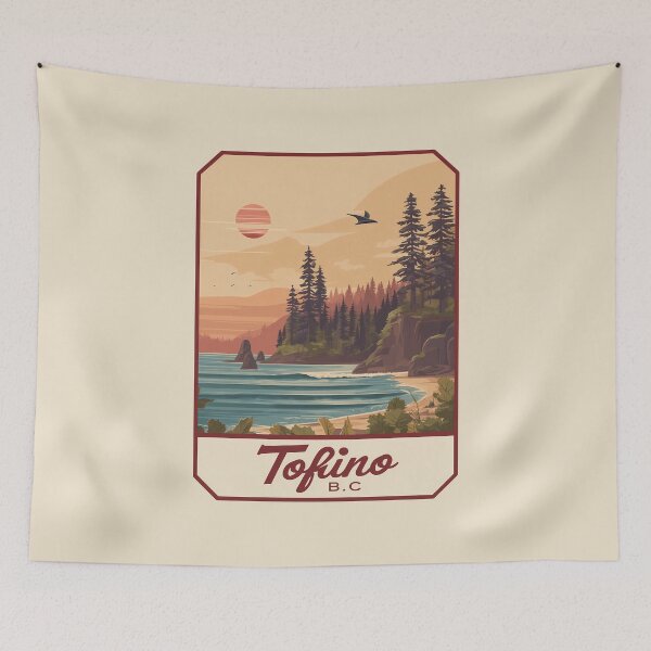 Item preview, Tofino British Columbia Canada Coastal Art Tofino BC Ocean Sunset Forest West Coast Landscape Pacific Canada designed and sold by meganohm.