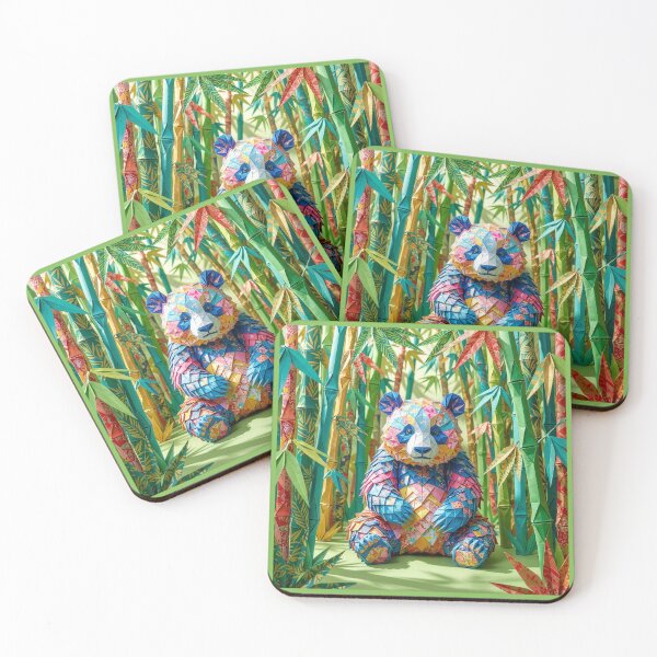 Item preview, Origami Panda Bear in Grove of Origami Bamboo designed and sold by Tridentulus.