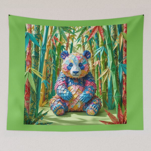 Item preview, Origami Panda Bear in Grove of Origami Bamboo designed and sold by Tridentulus.
