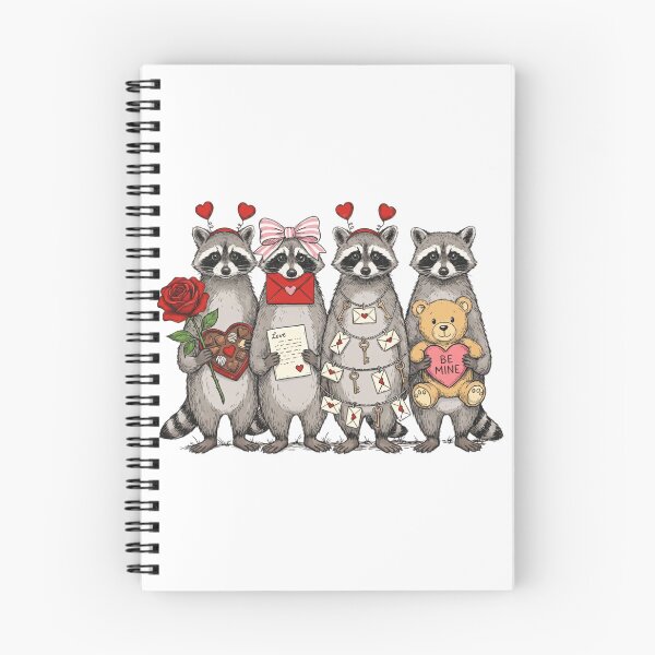 Item preview, Raccoon Valentines Day, Be Mine, XOXO Heart designed and sold by sapnaela.