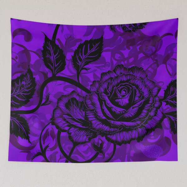 Item preview, Gothic Purple Rose Illustration  designed and sold by Blooms & Paws Haven .