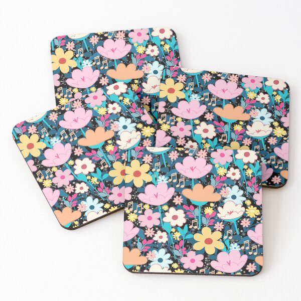 Item preview, Floral musical pattern designed and sold by Clara Fruggeri.