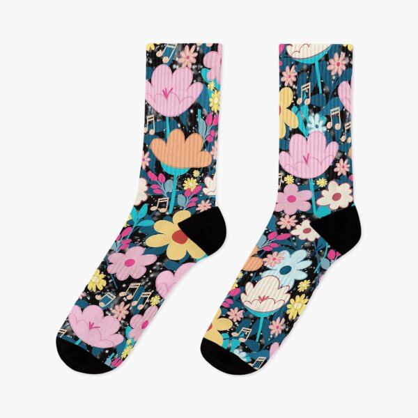 Item preview, Floral musical pattern designed and sold by Clara Fruggeri.