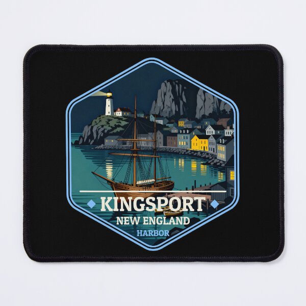 Item preview, Kingsport – New England Harbor Vintage Travel Badge designed and sold by GEEK-FACTORY-EU.