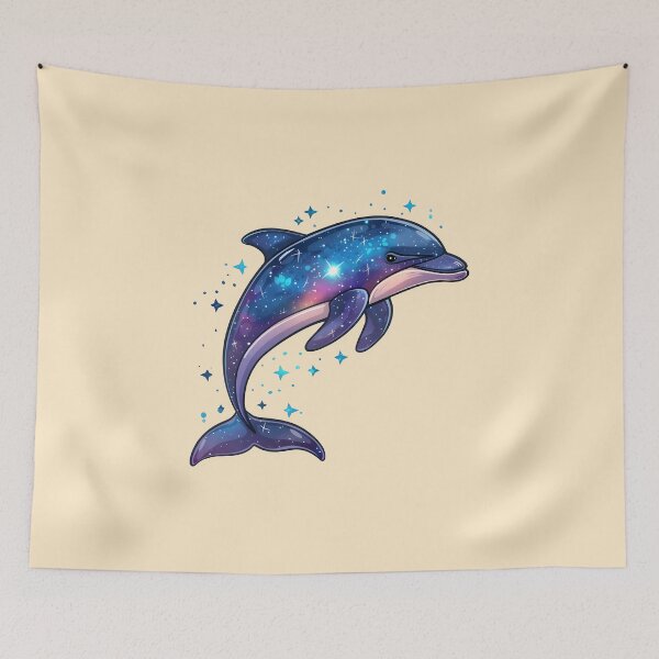 Item preview, Cosmic Galaxy Dolphin Illustration designed and sold by SyberGen.