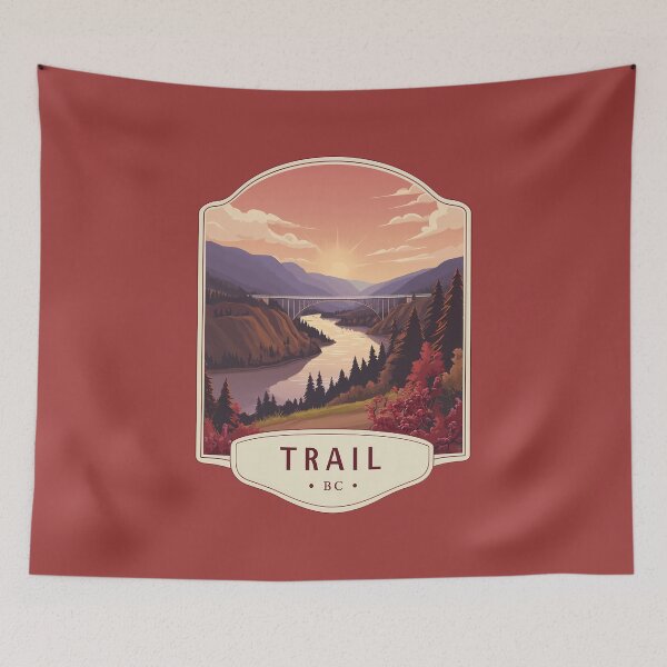 Item preview, Trail British Columbia Canada Sunset Trail BC Mountain River & Bridge Canadian Kootenays designed and sold by meganohm.