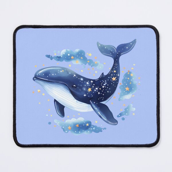 Item preview, Whimsical Watercolor Starry Whale Illustration designed and sold by SyberGen.