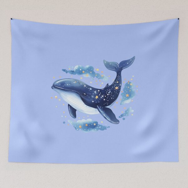 Item preview, Whimsical Watercolor Starry Whale Illustration designed and sold by SyberGen.