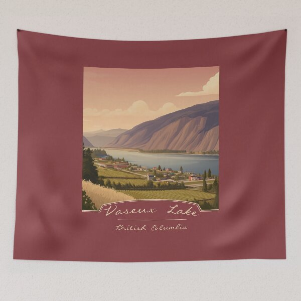 Item preview, Vaseux Lake British Columbia Canada Art Okanagan Valley Vineyard Landscape Scenic BC Lake Canada designed and sold by meganohm.