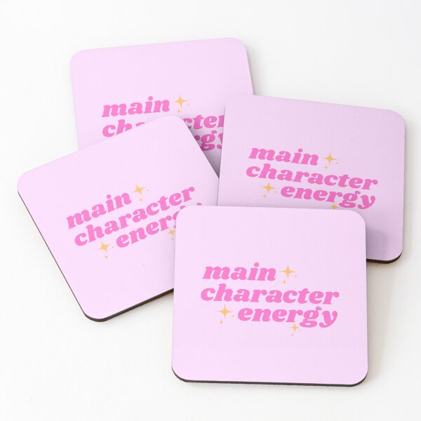 Item preview, main character energy - pink aesthetic relatable bookish quote designed and sold by theliteraryedit.
