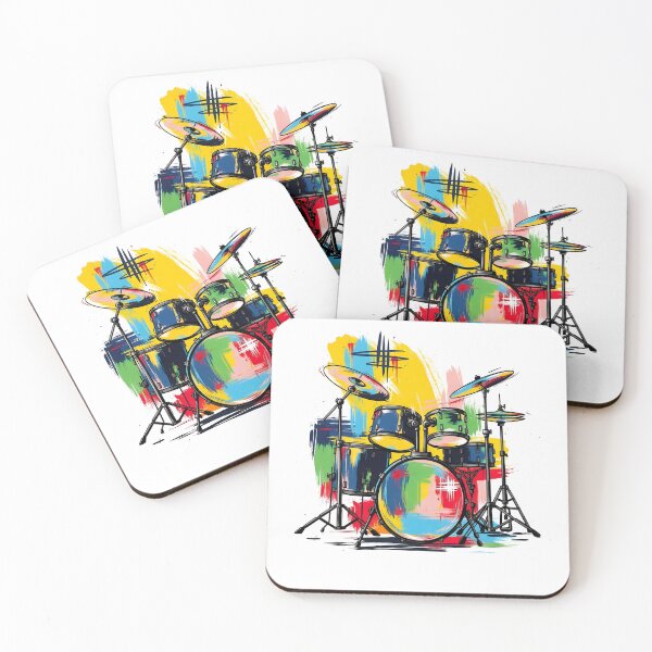 Item preview, Abstract Drum Set Illustration designed and sold by Timegraf.