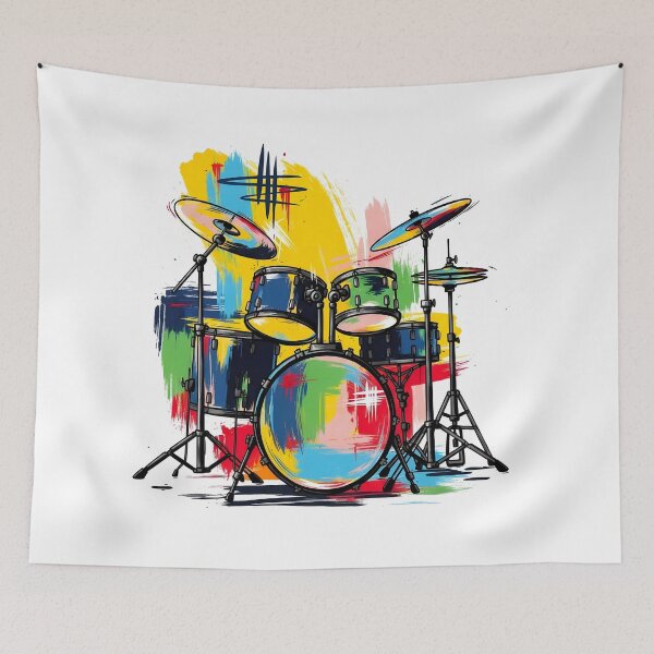Item preview, Abstract Drum Set Illustration designed and sold by Timegraf.