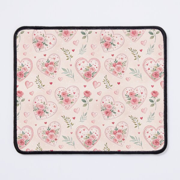 Item preview, Heart Bloom – Roses, Leaves & Love Tiles designed and sold by PatternFlux.