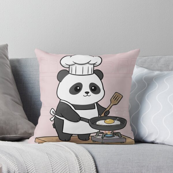 Item preview, Cute Panda Chef Cooking Egg – Wholesome Kawaii Panda Illustration designed and sold by ProperGoodArt.