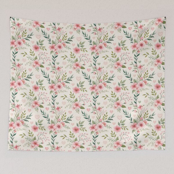 Item preview, Blush Garden – Hearts, Petals & Speckled Love designed and sold by PatternFlux.