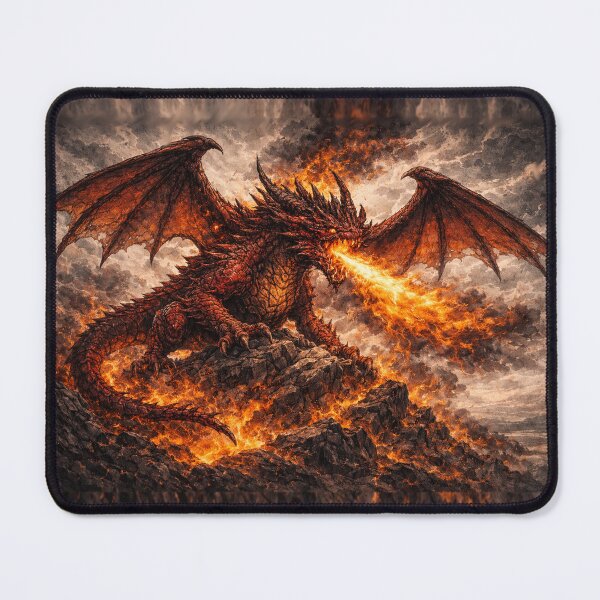 Item preview, Crimson Ember Dragon, Ink & Flame designed and sold by druidwolfart.