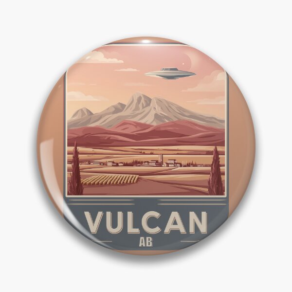 Item preview, Vulcan Alberta Canada Sci-Fi Landscape Vulcan AB Prairie Town UFO Retro Alberta Canada Alien Pop Culture designed and sold by meganohm.