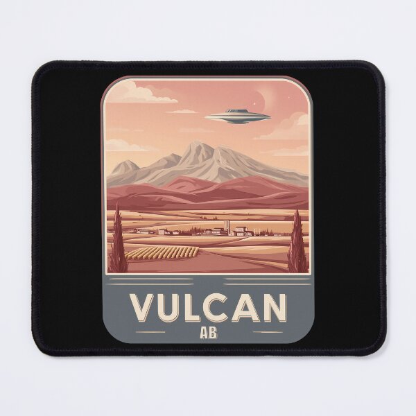 Item preview, Vulcan Alberta Canada Sci-Fi Landscape Vulcan AB Prairie Town UFO Retro Alberta Canada Alien Pop Culture designed and sold by meganohm.