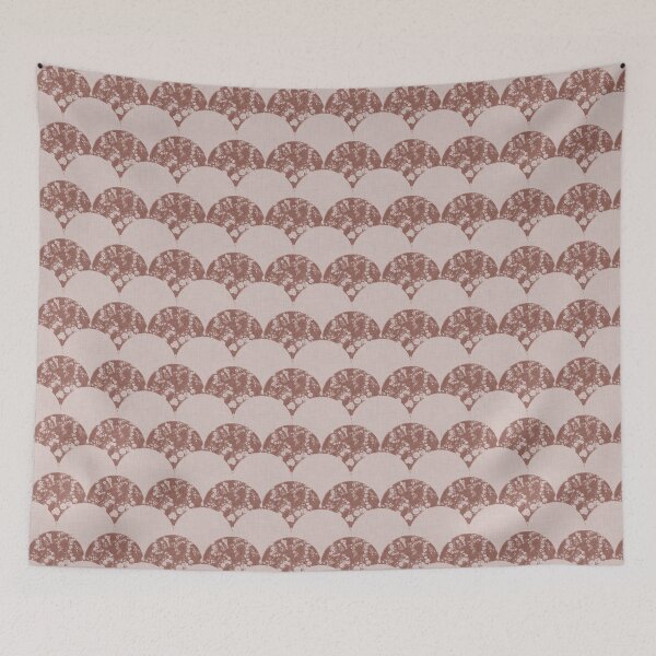 Item preview, Vintage Floral Nasturtium Vine Nouveau Deco Fan - Mocha Mousse  designed and sold by LoveAlways-AEP.