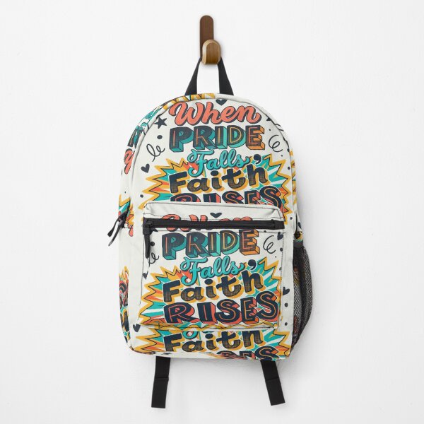Item preview, When Pride Falls, Faith Rises – Colorful Conscious Typography designed and sold by Zerendipya.