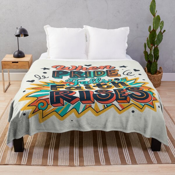 Item preview, When Pride Falls, Faith Rises – Colorful Conscious Typography designed and sold by Zerendipya.