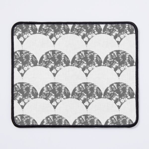 Item preview, Vintage Floral Nasturtium Vine Nouveau Deco Fan - Monochromatic Charcoal designed and sold by LoveAlways-AEP.