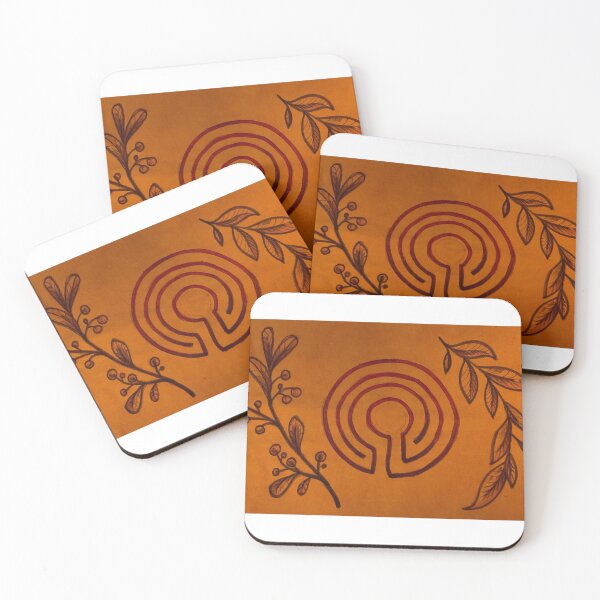 Item preview, labyrinth painting on suede designed and sold by The Chaotic Gingers.