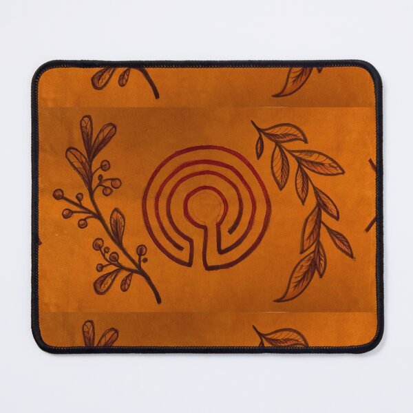 Item preview, labyrinth painting on suede designed and sold by The Chaotic Gingers.