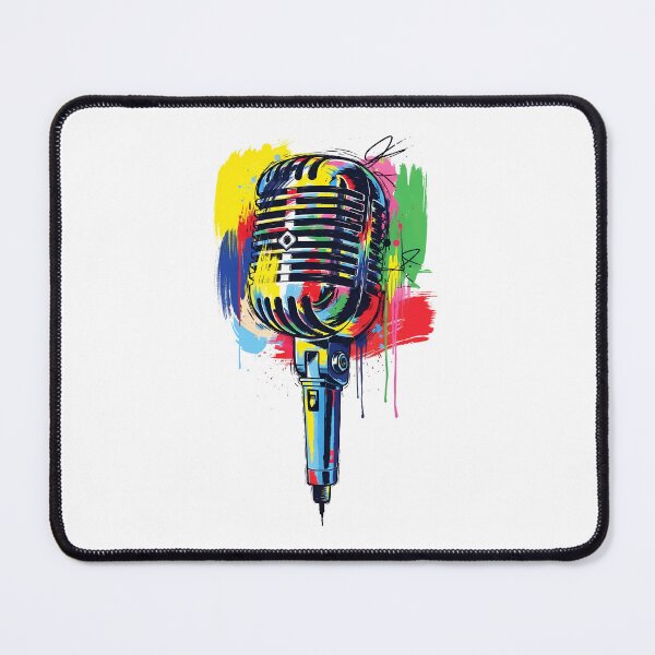 Item preview, Abstract Microphone Illustration – Colorful Street Art Music Design designed and sold by Timegraf.
