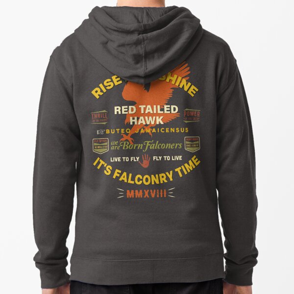 It's Falconry Time! Red Tail Hawk II for Falconers Zipped Hoodie