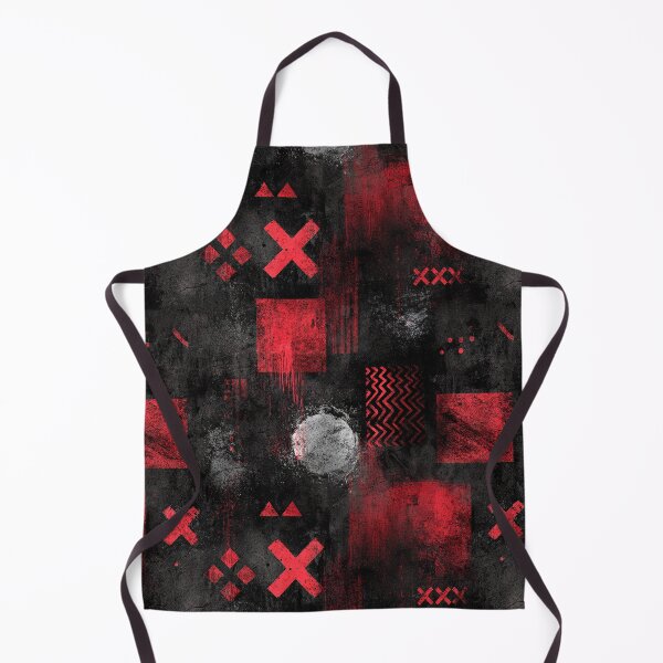 Item preview, Red Black Grunge Geometric Collage Pattern designed and sold by bubblegoth.