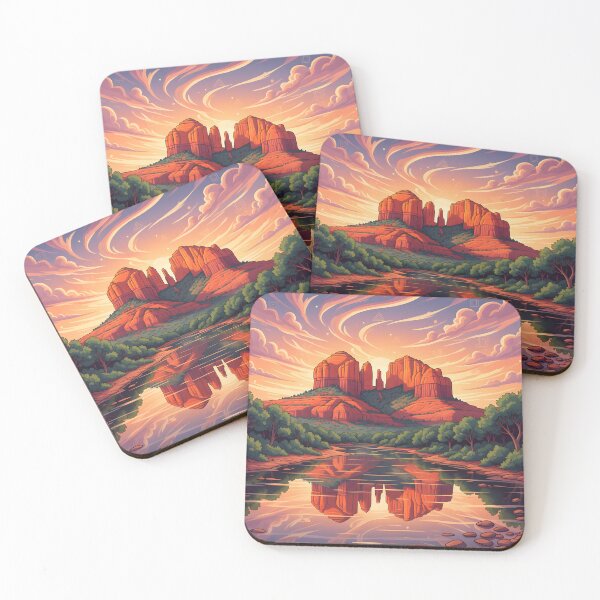 Item preview, Sedona Sunset Cathedral Rock Reflection designed and sold by DrawHandArt.