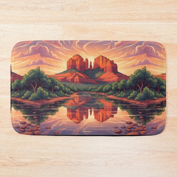 Item preview, Sedona Sunset Cathedral Rock Reflection designed and sold by DrawHandArt.