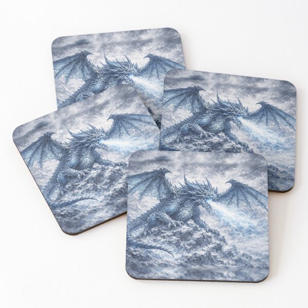 Item preview, Frostbound Ice Dragon, Winter’s Breath designed and sold by druidwolfart.
