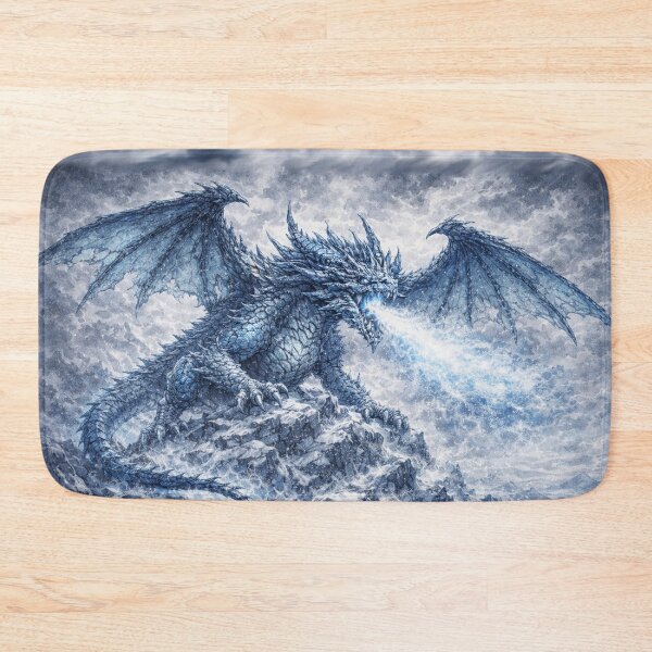 Item preview, Frostbound Ice Dragon, Winter’s Breath designed and sold by druidwolfart.