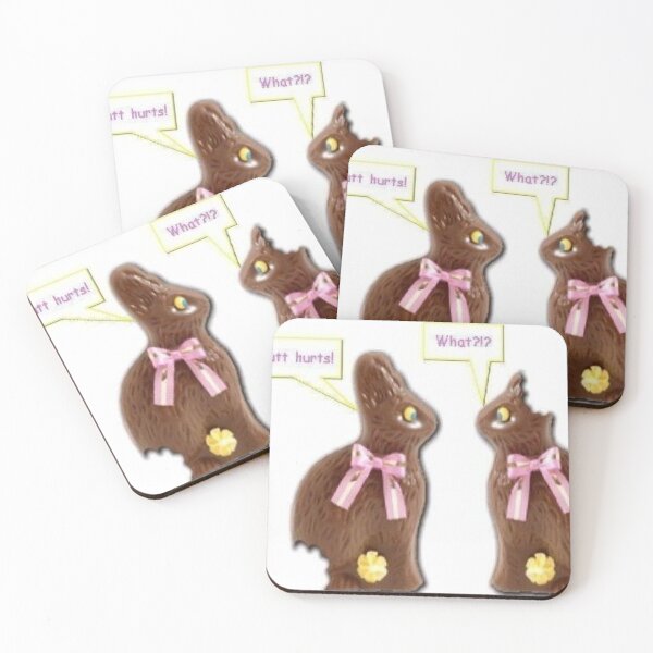 Item preview, Two Bitten Chocolate Easter Bunnies Having Conversation designed and sold by luckycowgirls.