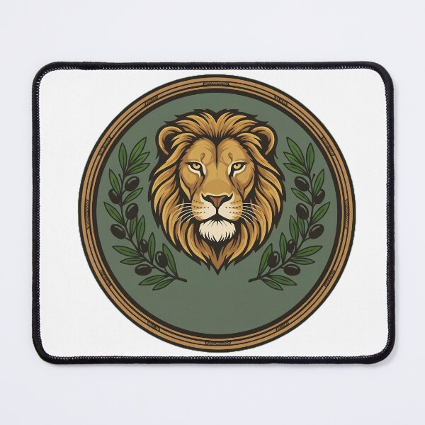 Item preview, Majestic Lion Head with Olive Branch Wreath designed and sold by Sastore.online .