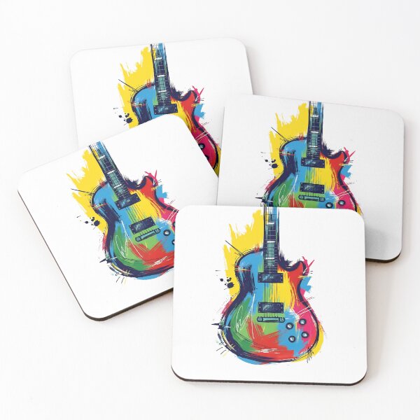 Item preview, Abstract Guitar Illustration – Colorful Street Art Music Design designed and sold by Timegraf.